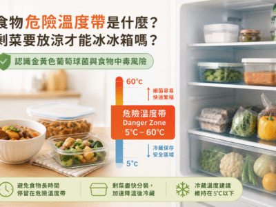 食物保存與食品安全觀念，避免食物長時間停留在危險溫度帶